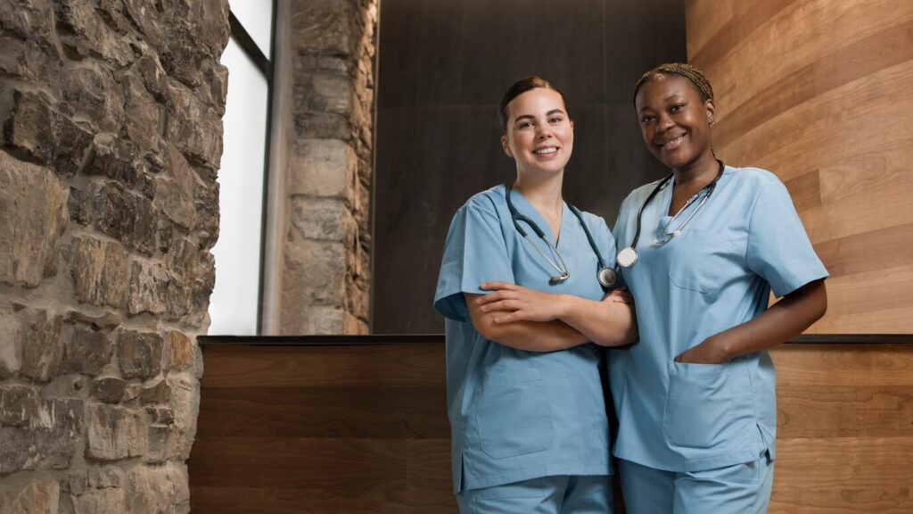 two-female-nurses-working-clinic